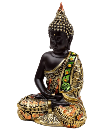 Black & Orange Gold Thai Buddha Contemplation