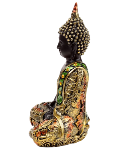 Black & Orange Gold Thai Buddha Contemplation