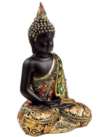 Black & Orange Gold Thai Buddha Contemplation