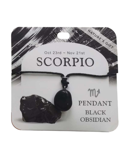 Obsidian- Scorpio Pendant