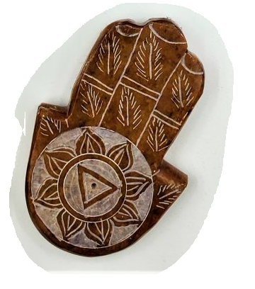 Soapstone 7 Chakra Incense Burner Hamsa