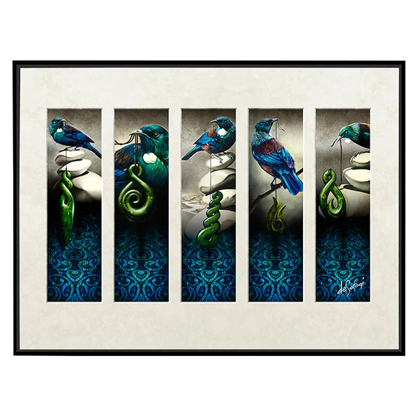 Framed Art Five Tui's