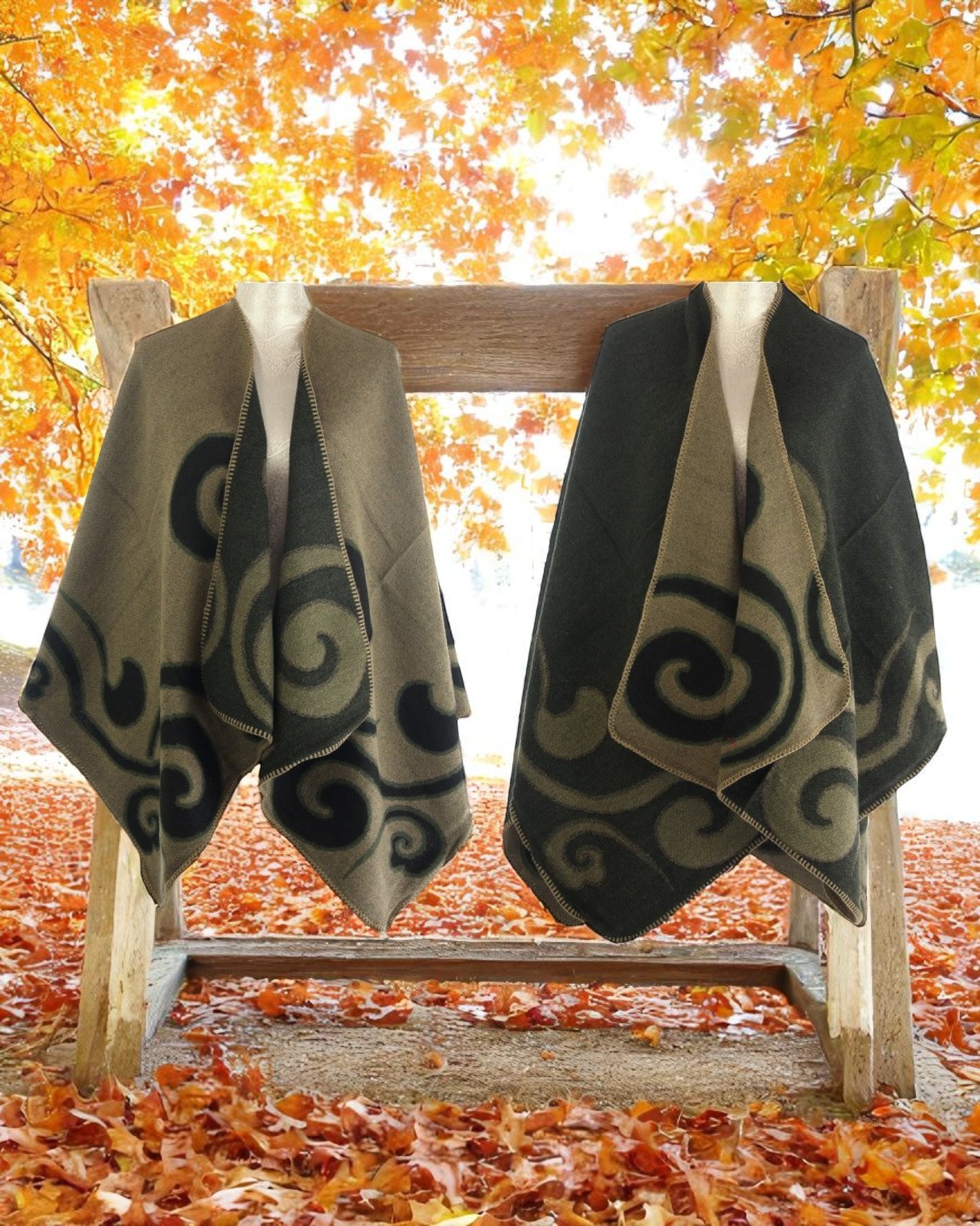 Cape with curls design MUSTARD