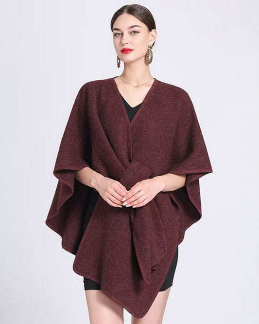 Davina Cape with pull through - AUBERGINE