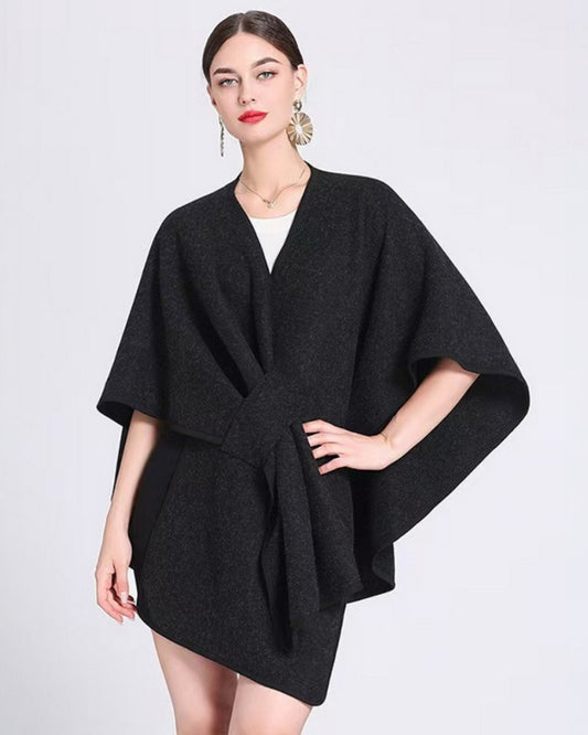 Davina Cape with pull through - BLACK