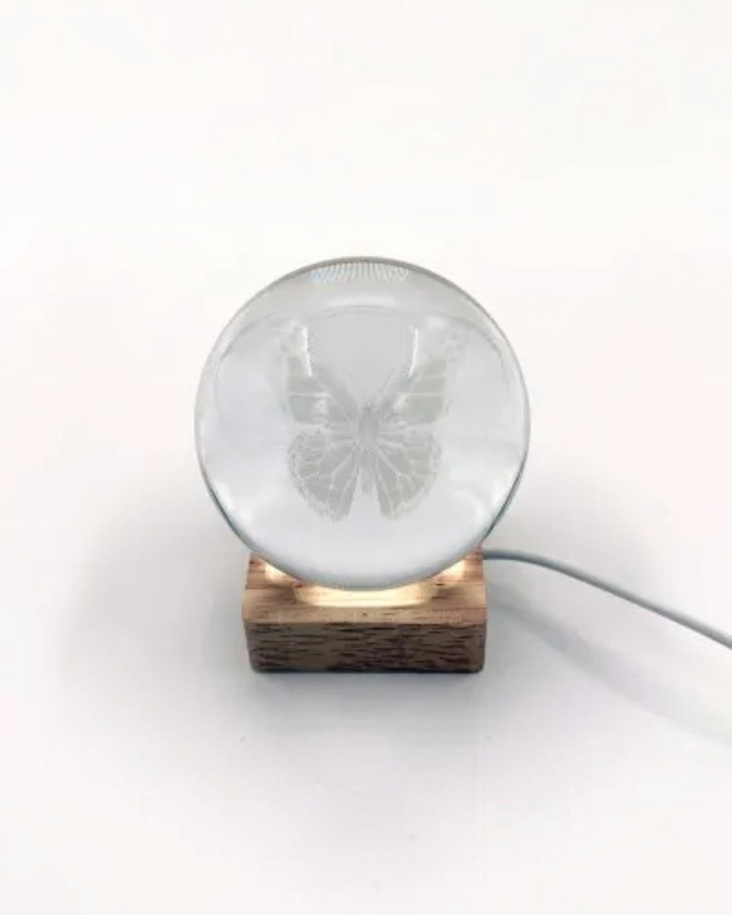 Butterfly Crystal Ball with Light