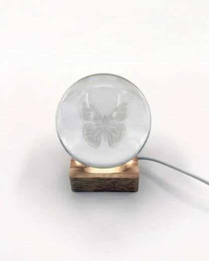 Butterfly Crystal Ball with Light