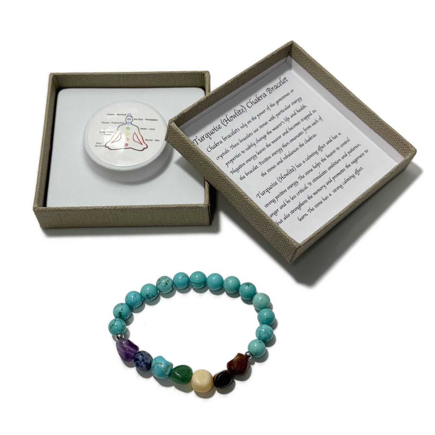 Chakra Tumblestones Bracelet Turquoise (Howlite)