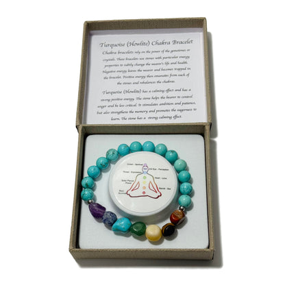 Chakra Tumblestones Bracelet Turquoise (Howlite)