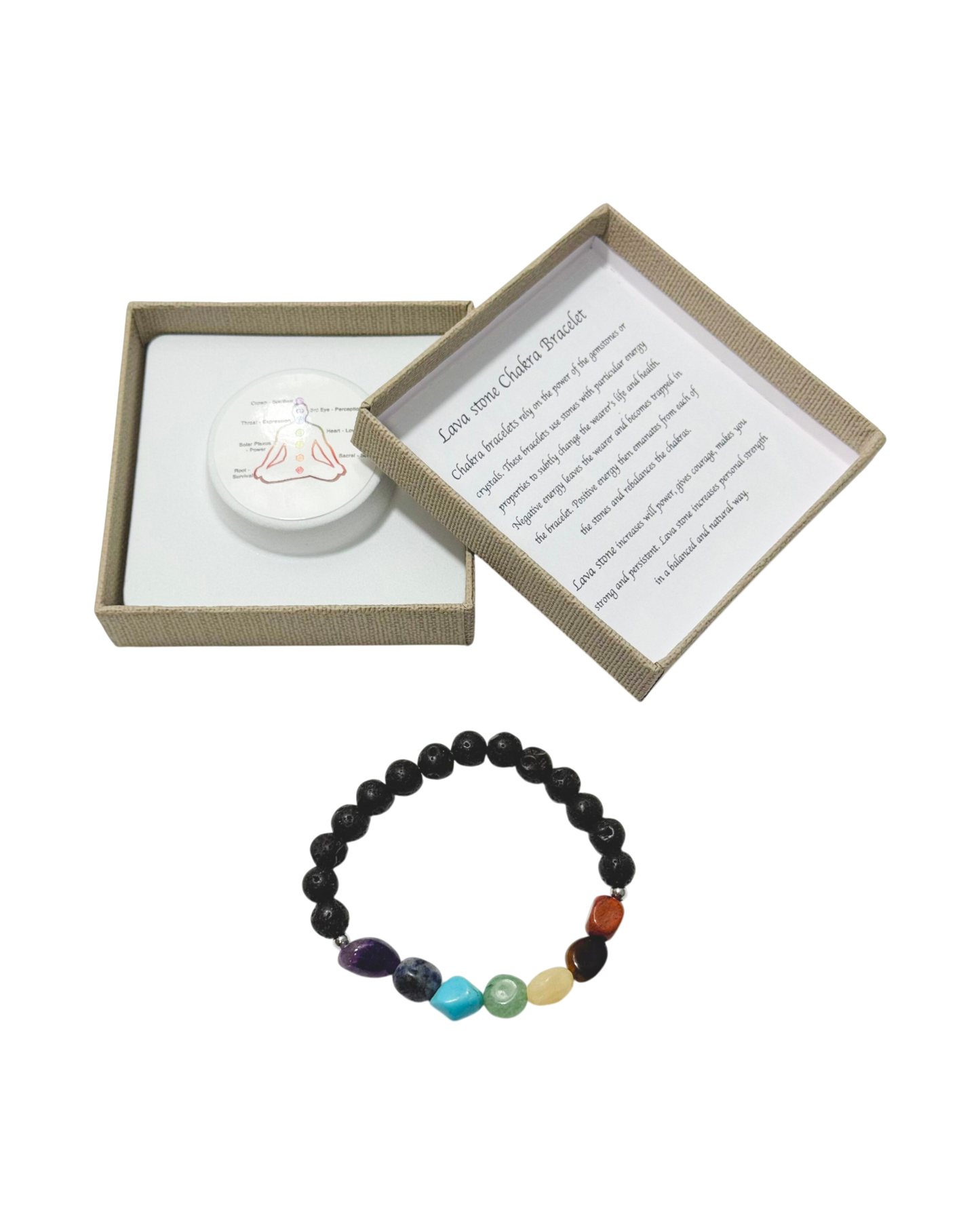 Chakra Tumblestones Bracelet Lava stone