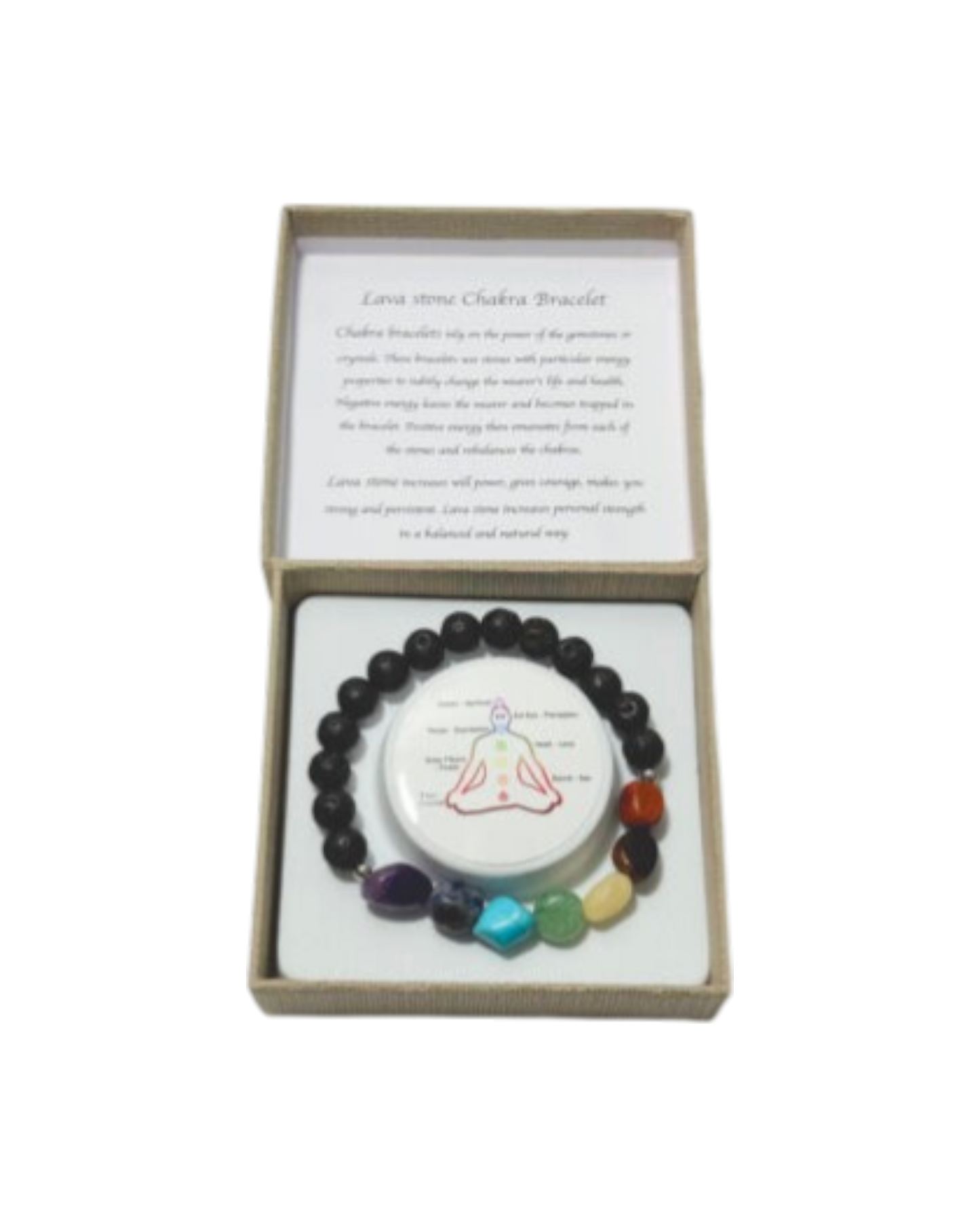 Chakra Tumblestones Bracelet Lava stone