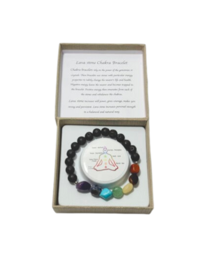 Chakra Tumblestones Bracelet Lava stone