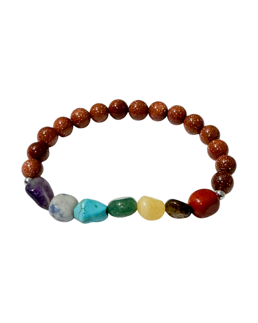 Chakra Tumblestones Bracelet Goldstone