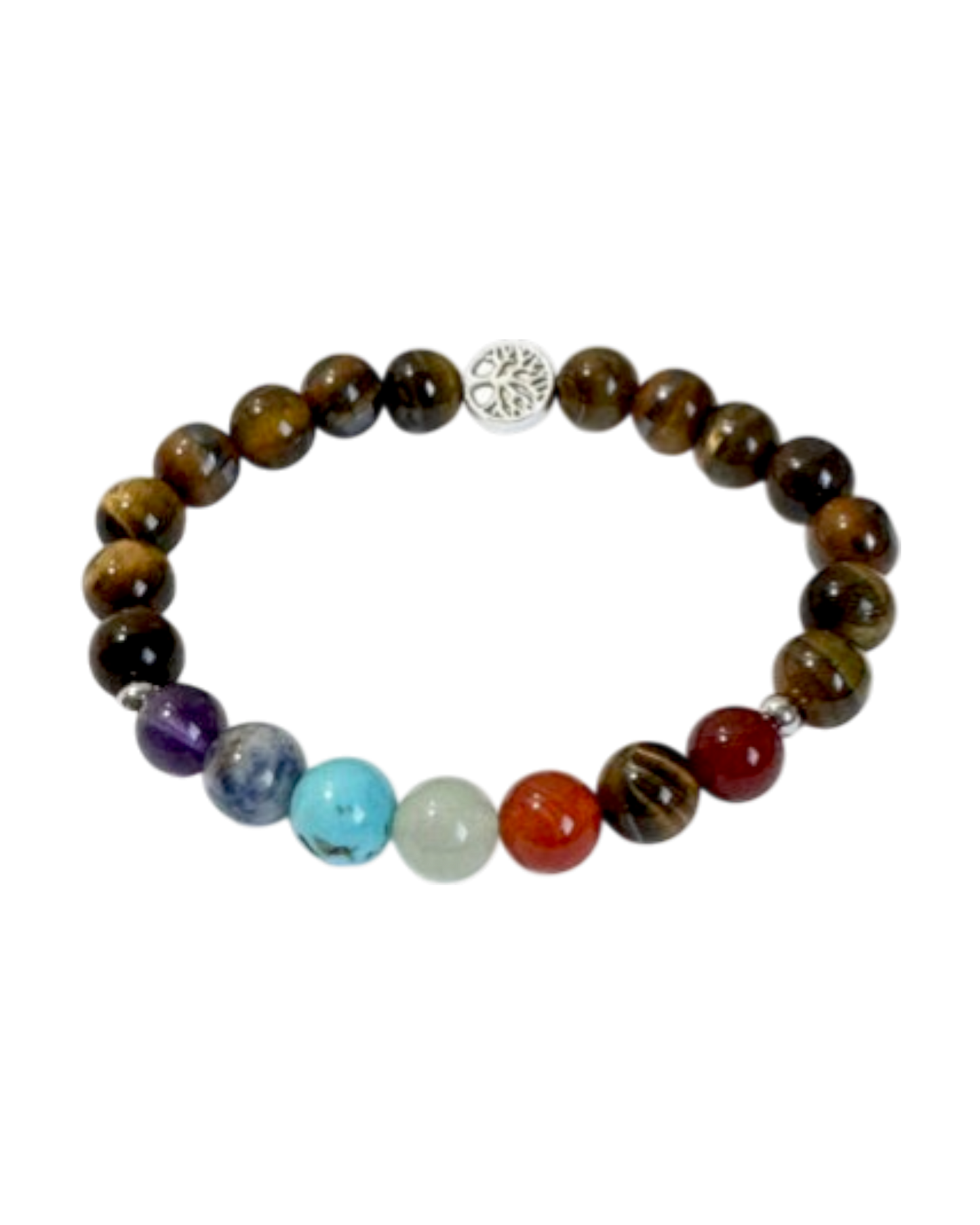 Chakra Bracelet Tiger Eye & Tree of Life Bead