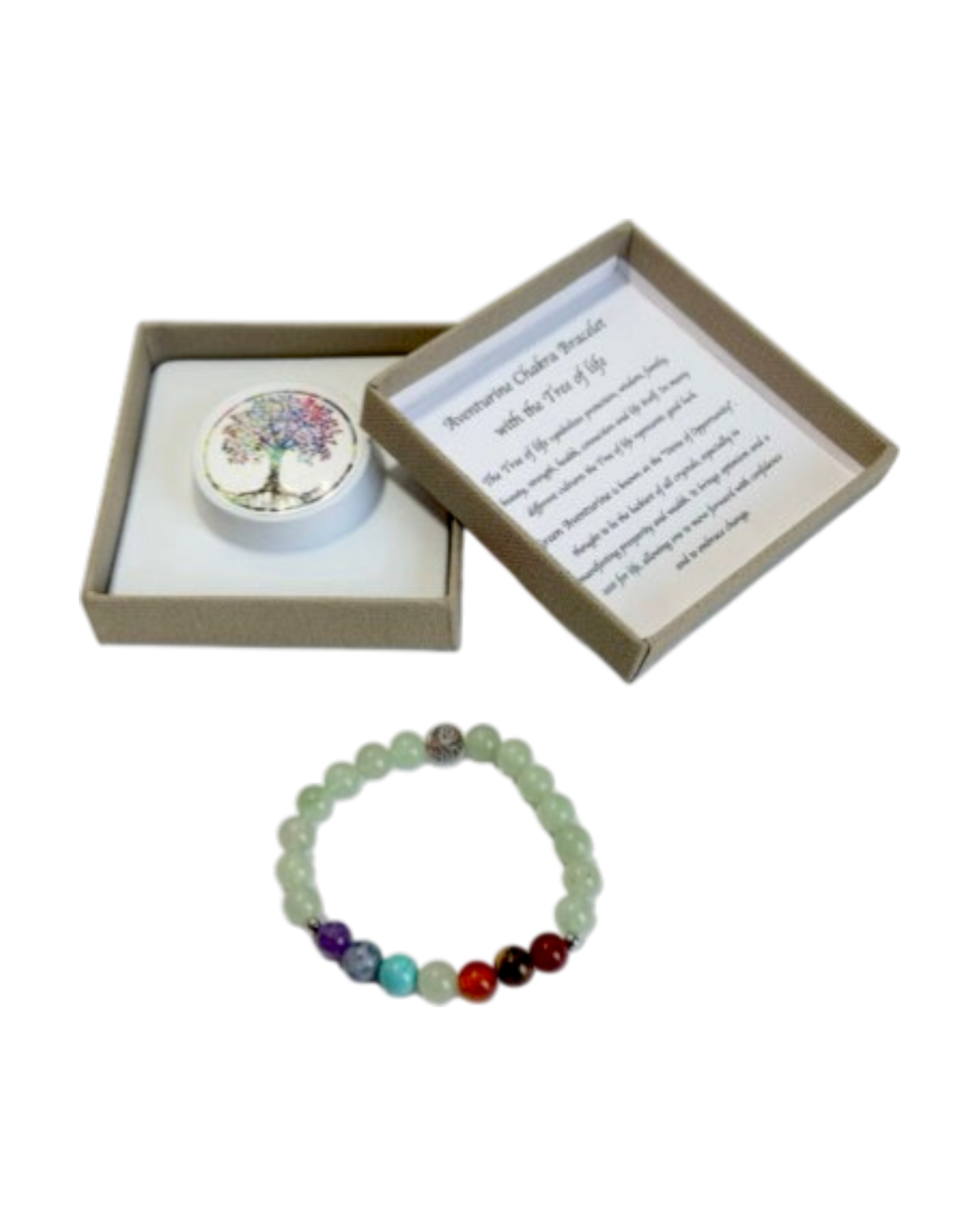 Chakra Bracelet Aventurine & Tree of Life Bead