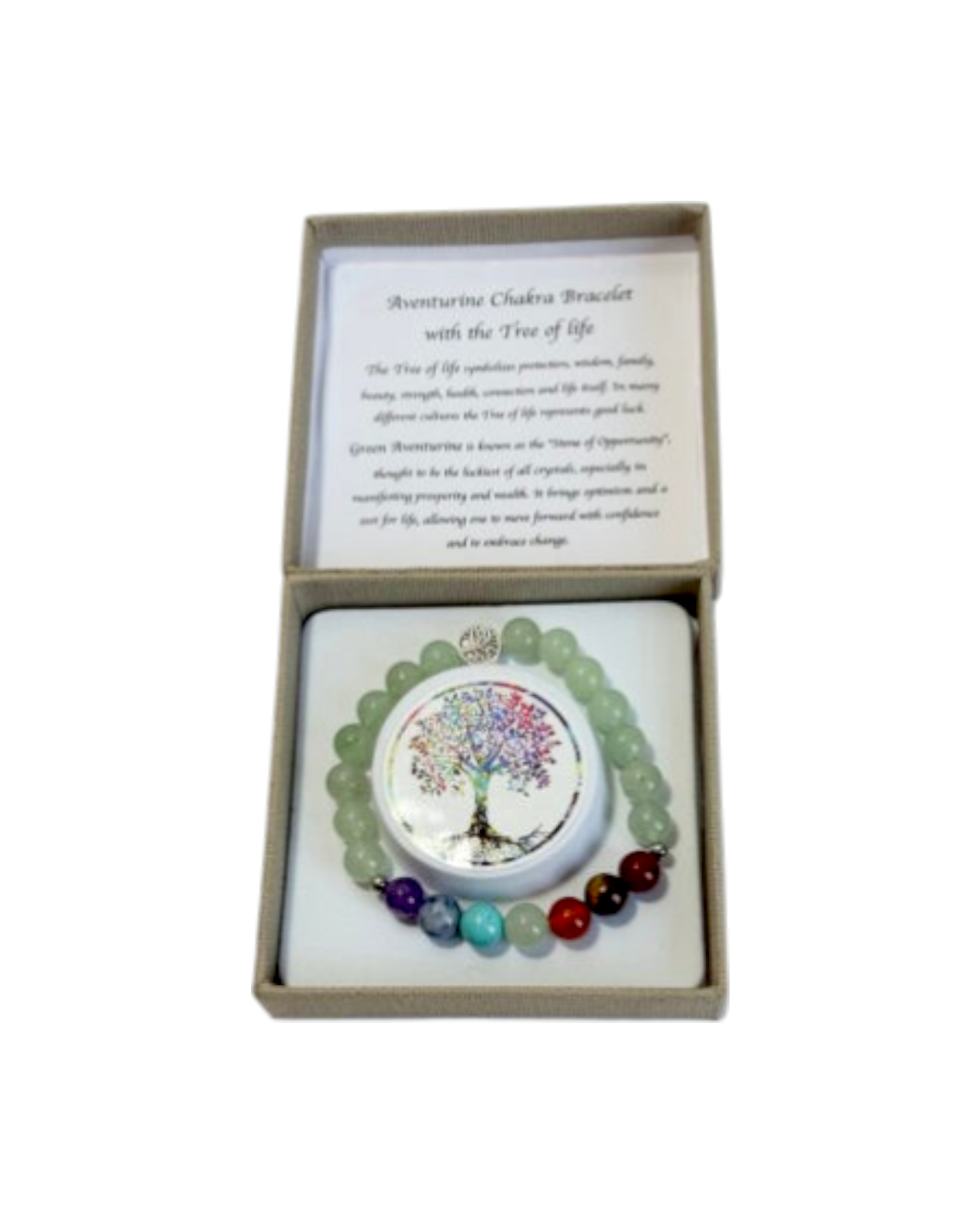 Chakra Bracelet Aventurine & Tree of Life Bead