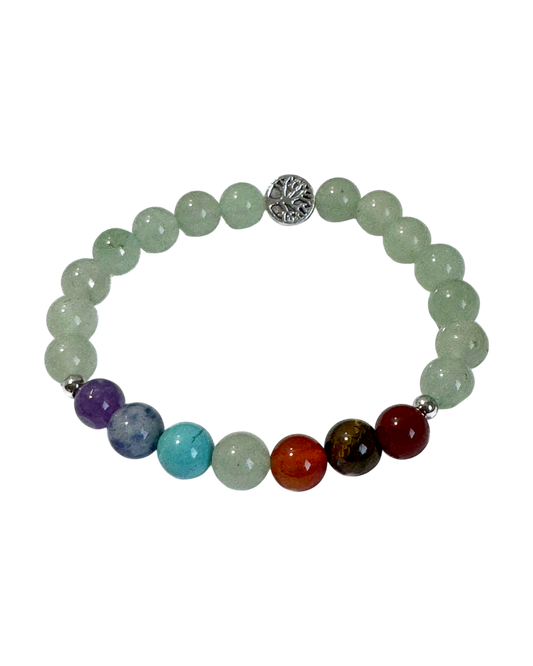 Chakra Bracelet Aventurine & Tree of Life Bead