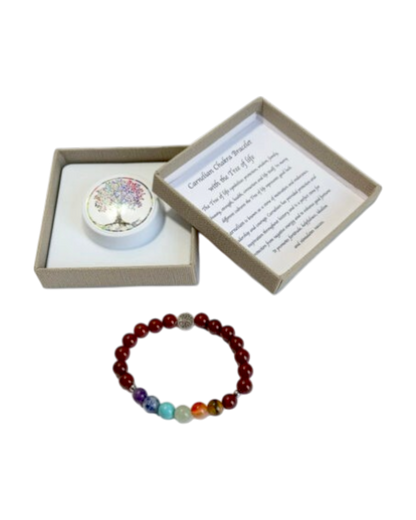 Chakra Bracelet Carnelian & Tree of Life Bead