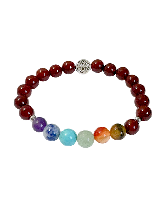 Chakra Bracelet Carnelian & Tree of Life Bead