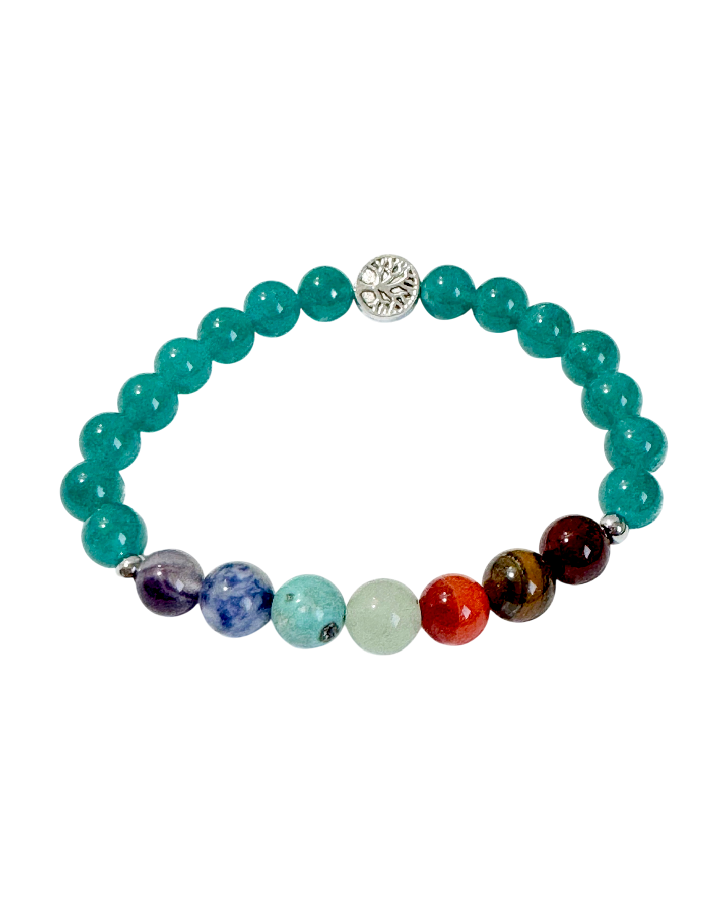 Chakra Bracelet Chalcedony & Tree of Life Bead