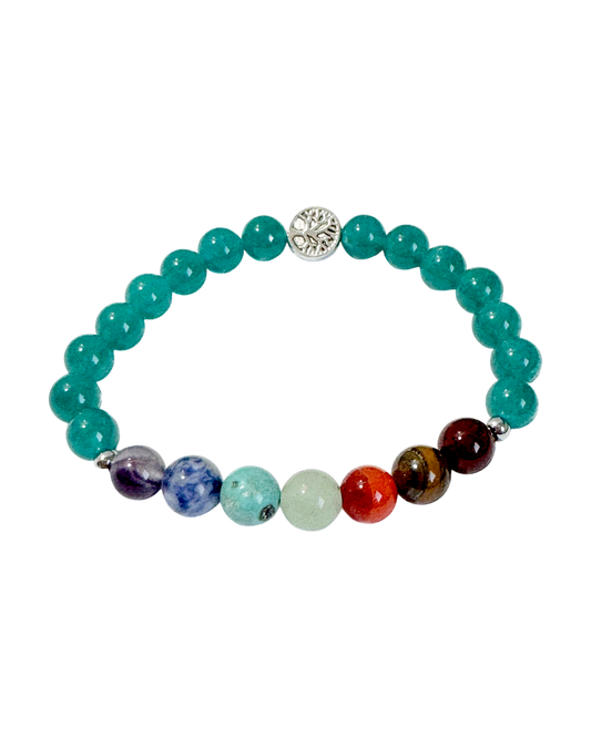 Chakra Bracelet Chalcedony & Tree of Life Bead