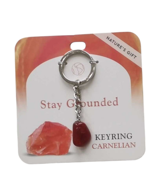 Carnelian- Stay Grounded Keyring