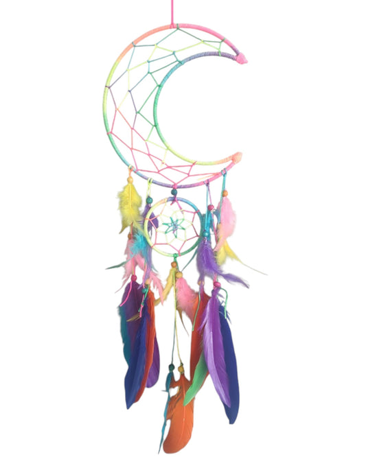 Multi Colour Half Moon Dreamcatcher 20cm