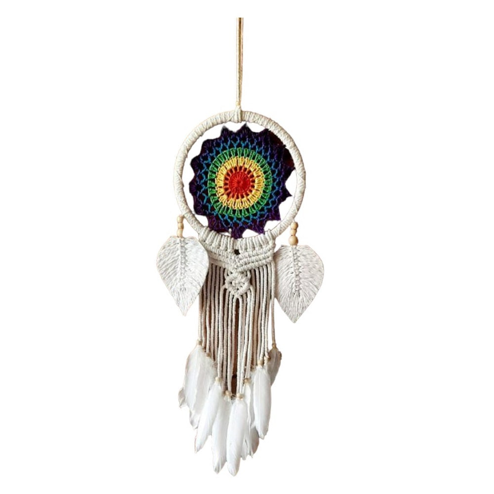 Multi with White Leaf Dreamcatcher 16cm NEW!