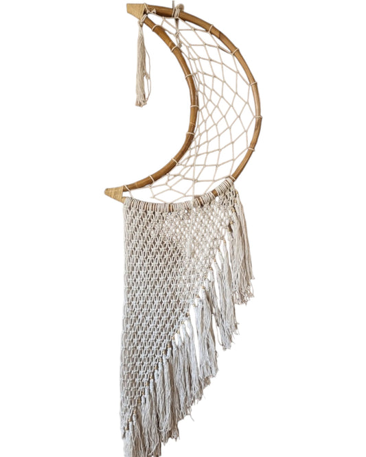 White Half Moon Dreamcatcher 60cm