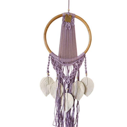 Purple Dreamcatcher with 5 White Leaves 32cm NEW!