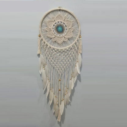 Natural with Teal Flower Dreamcatcher 40cm