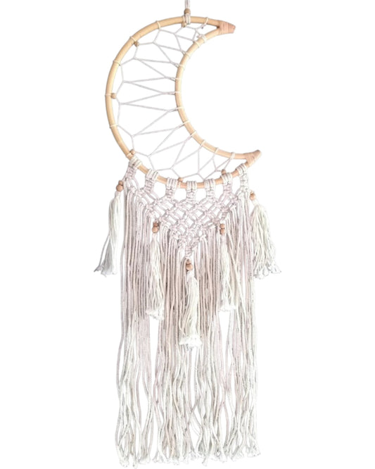 White Half Moon Dreamcatcher 25cm