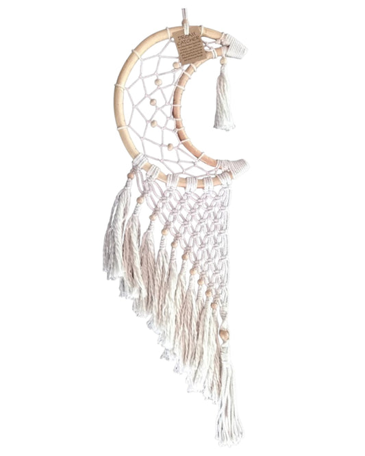White Half Moon with Tassels 25cm