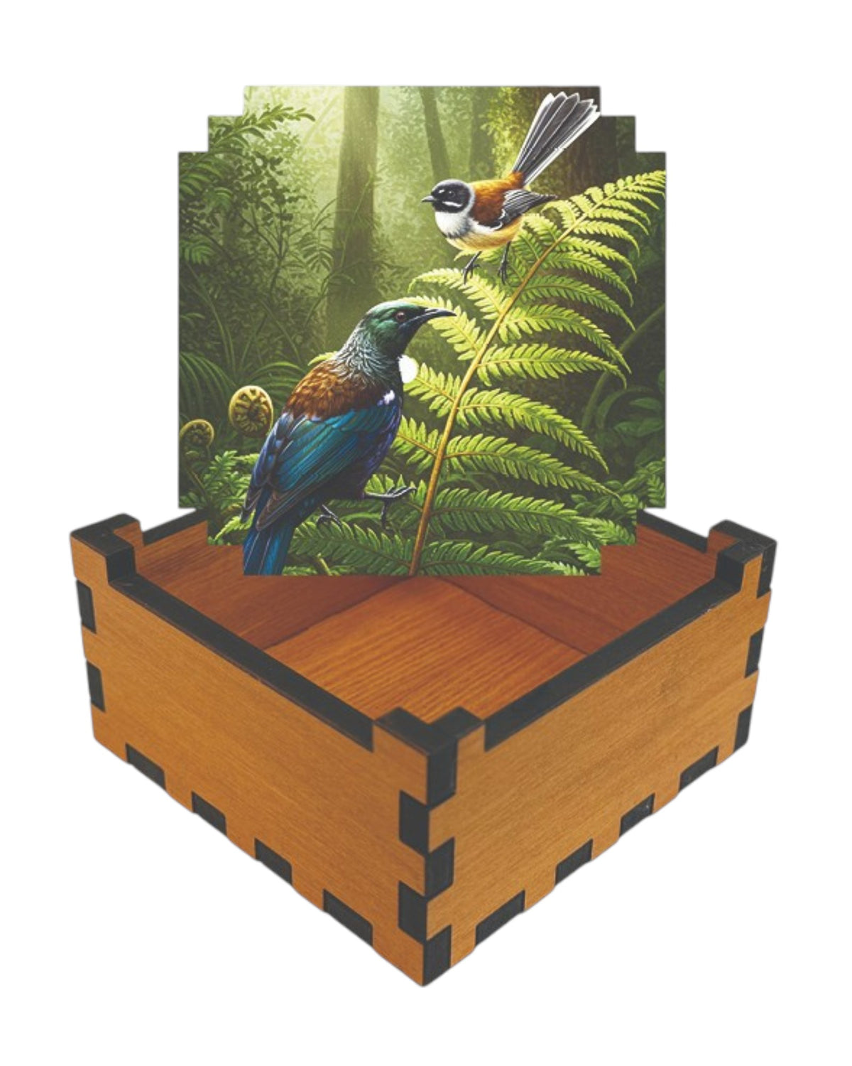 Tui & Fantail Rimu Veneer Giftbox