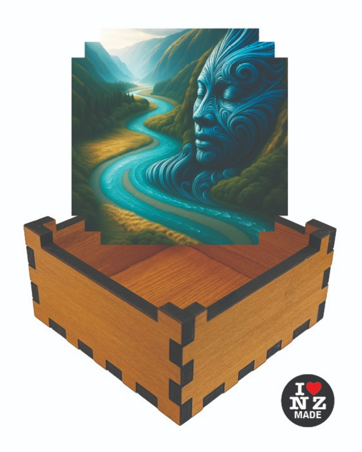 Maori Maunga and Awa Blue Rimu Veneer Giftbox