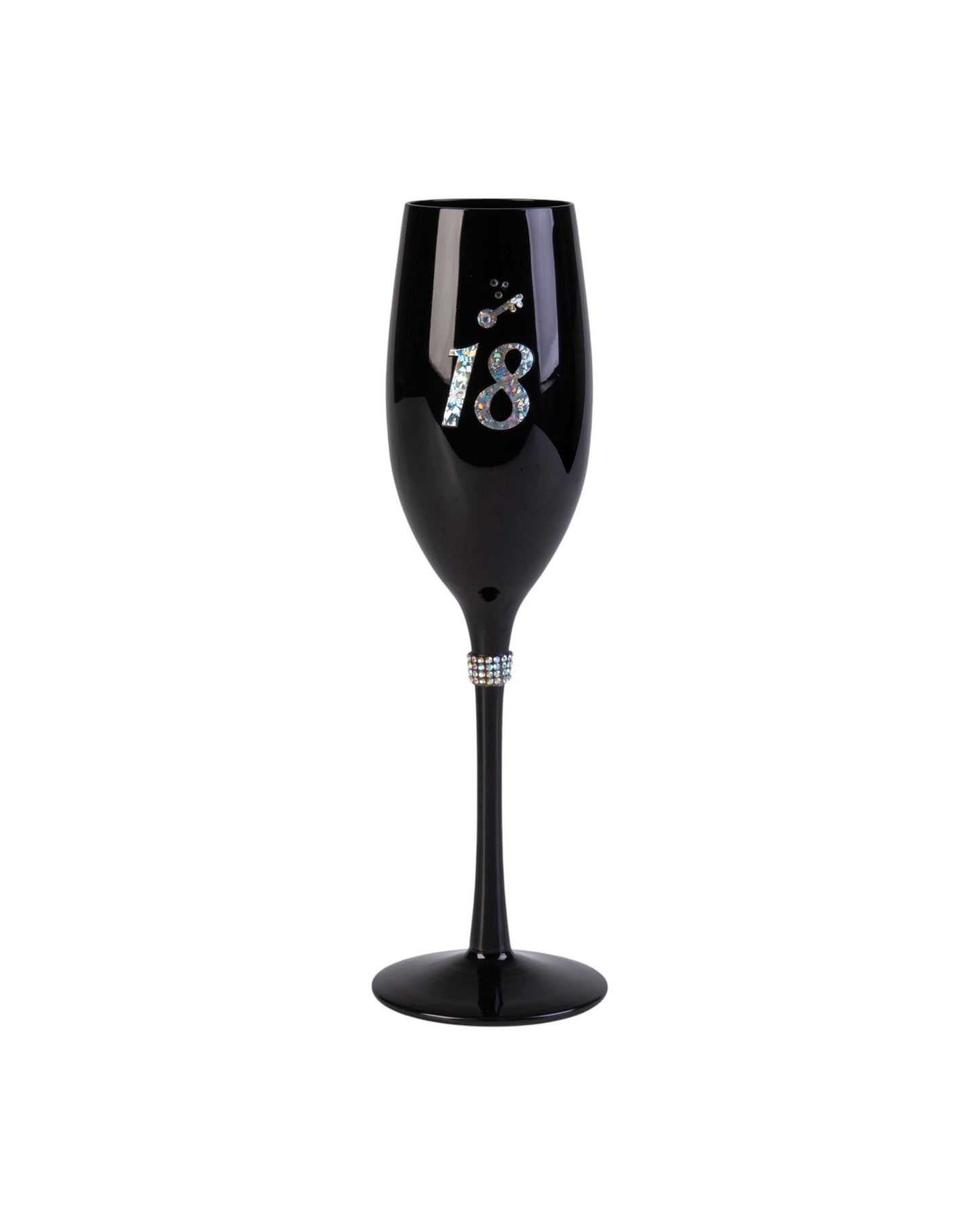 Happy 18th Birthday Black Luxe Champagne Flute