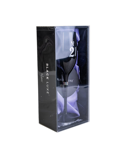 Happy 21st Birthday Black Luxe Champagne Flute