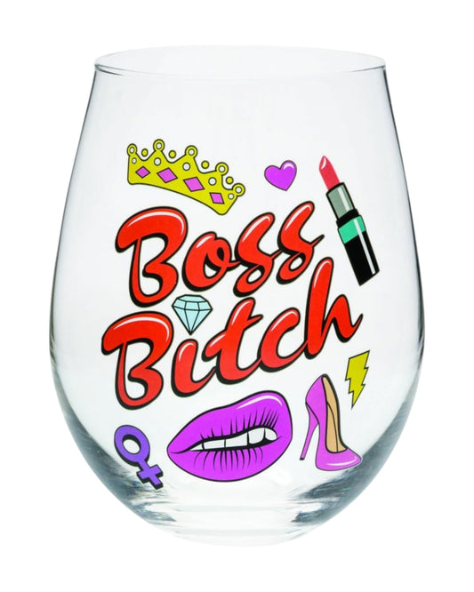 Stemless Wine Glass Boss Bitch