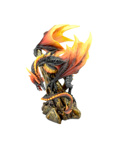 Dark Legends Fire & Charcoal Dragon on Rock