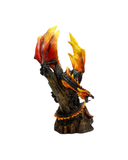 Dark Legends Fire & Charcoal Dragon on Rock