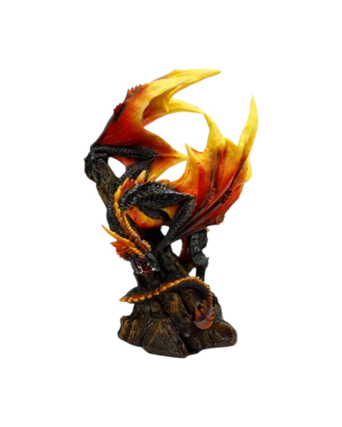 Dark Legends Fire & Charcoal Dragon on Rock