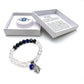 Hamsa Evil Eye Charm Bracelet- Clear Quartz