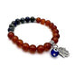 Hamsa Evil Eye Charm Bracelet- Carnelian