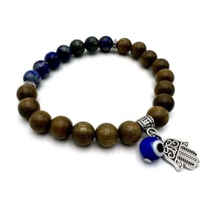 Hamsa Evil Eye Charm Bracelet- Sandalwood