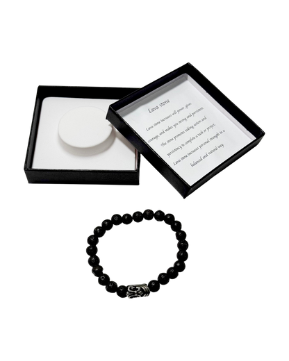 Men’s Bracelet Lava stone & Celtic Sword Bead