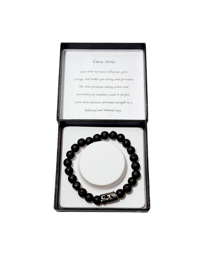Men’s Bracelet Lava stone & Celtic Sword Bead