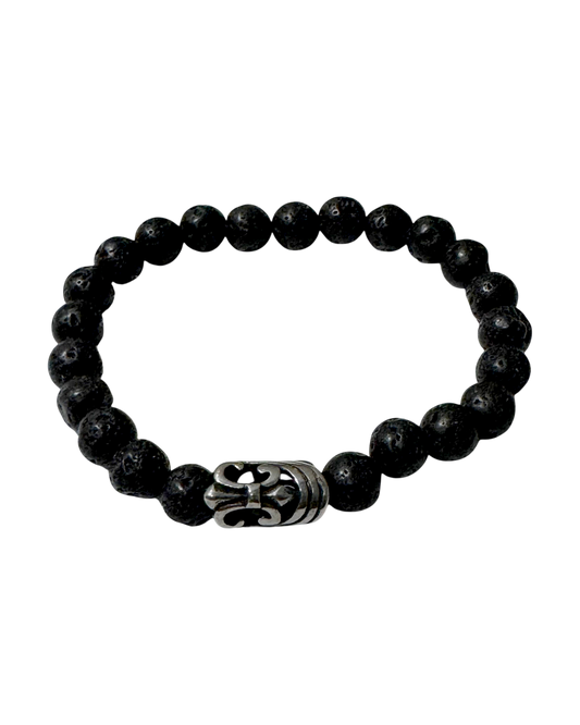 Men’s Bracelet Lava stone & Celtic Sword Bead