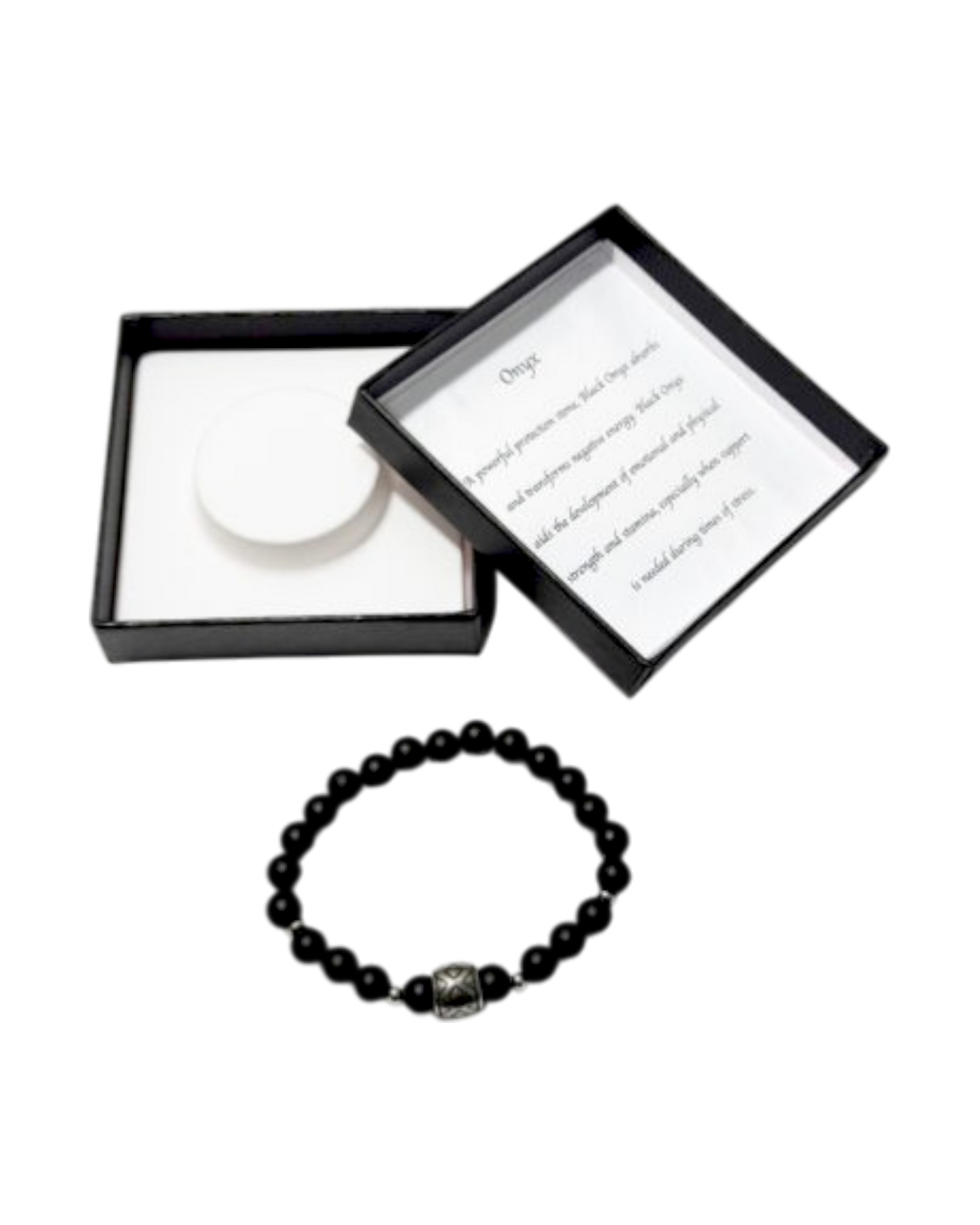 Men’s Bracelet Matte Onyx & Linked Squares Bead