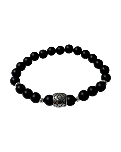 Men’s Bracelet Matte Onyx & Linked Squares Bead