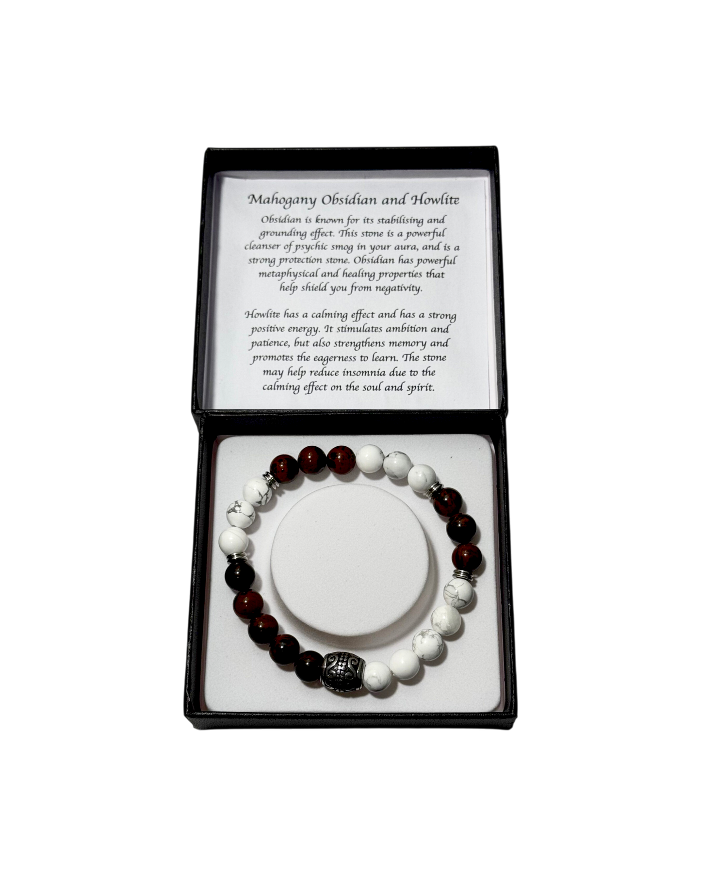 Men’s Bracelet Mahogany Obsidian & American Howlite